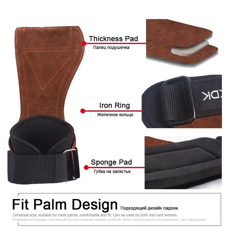 Cowhide Weightlifting Gym Grips
