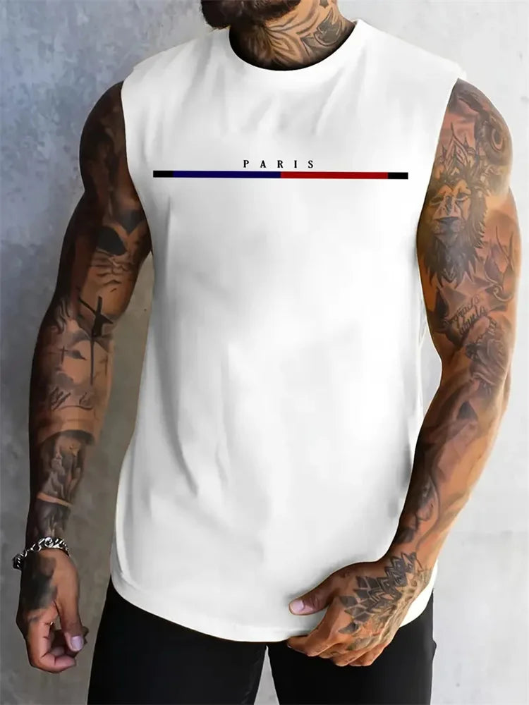 Men's Beach Print Tank Top