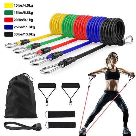 11pcs Resistance Bands Set – Portable Fitness & Strength Training Kit