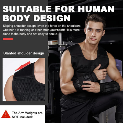 Adjustable Weight Vest & Weights Set for Strength Training