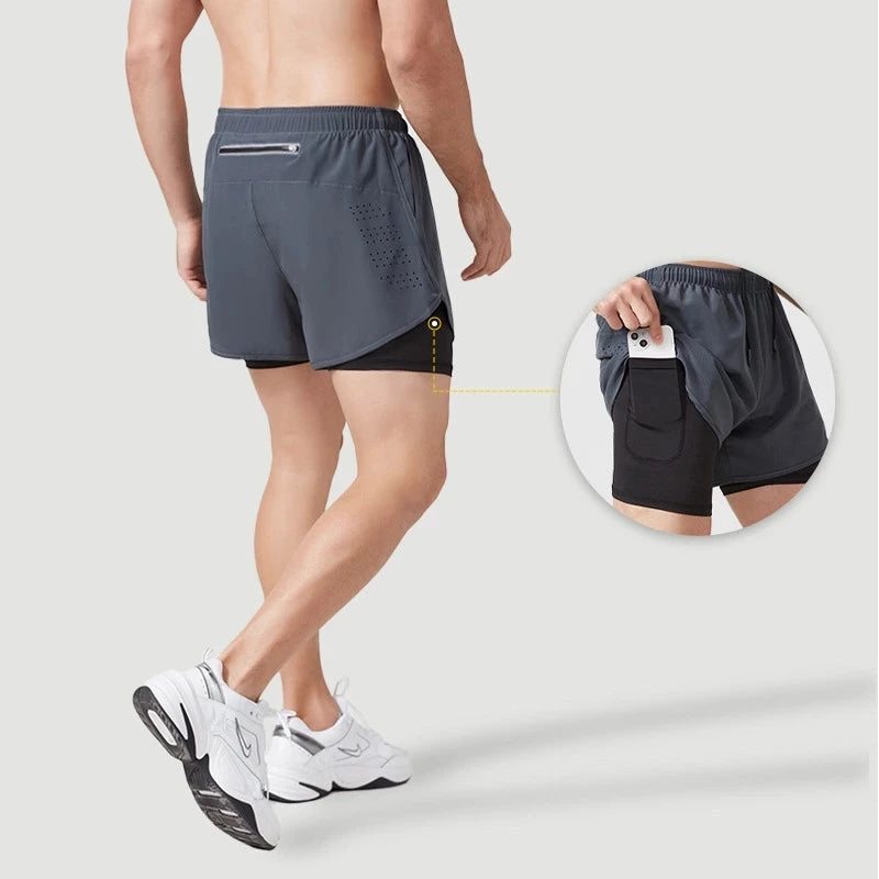 Quick-Dry Double Layer Running Shorts