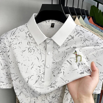 Premium Geometric Printed Polo Shirt