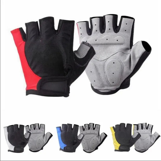 Half-finger cycling gloves with anti-slip grip and shock absorption for summer training