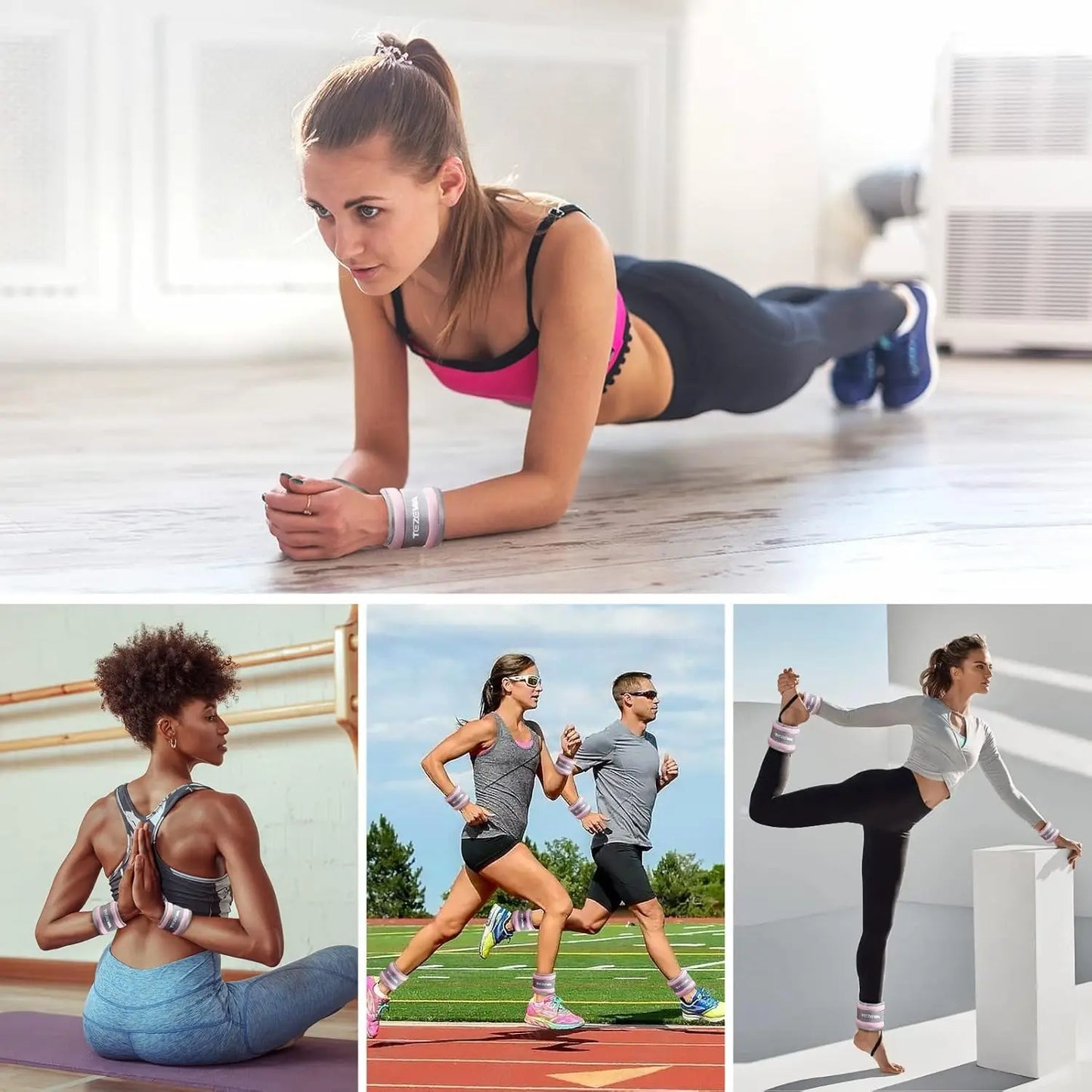 Adjustable wrist and ankle weights for fitness, yoga, and running