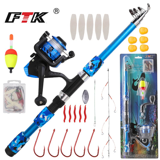 Telescopic Spinning Rod Combo Set