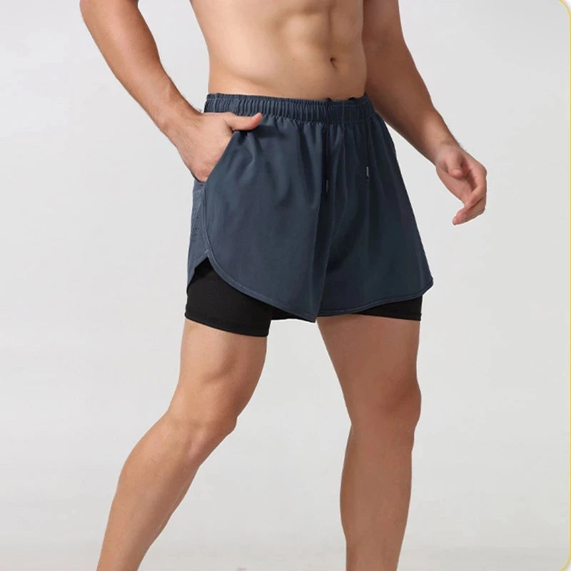 Quick-Dry Double Layer Running Shorts