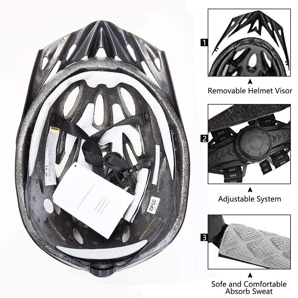Lightweight cycling helmet with comfort lining for men and women
