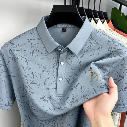 Premium Geometric Printed Polo Shirt