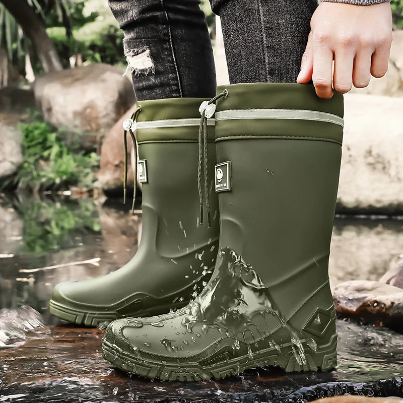 Waterproof Mid-Calf Rain Boots