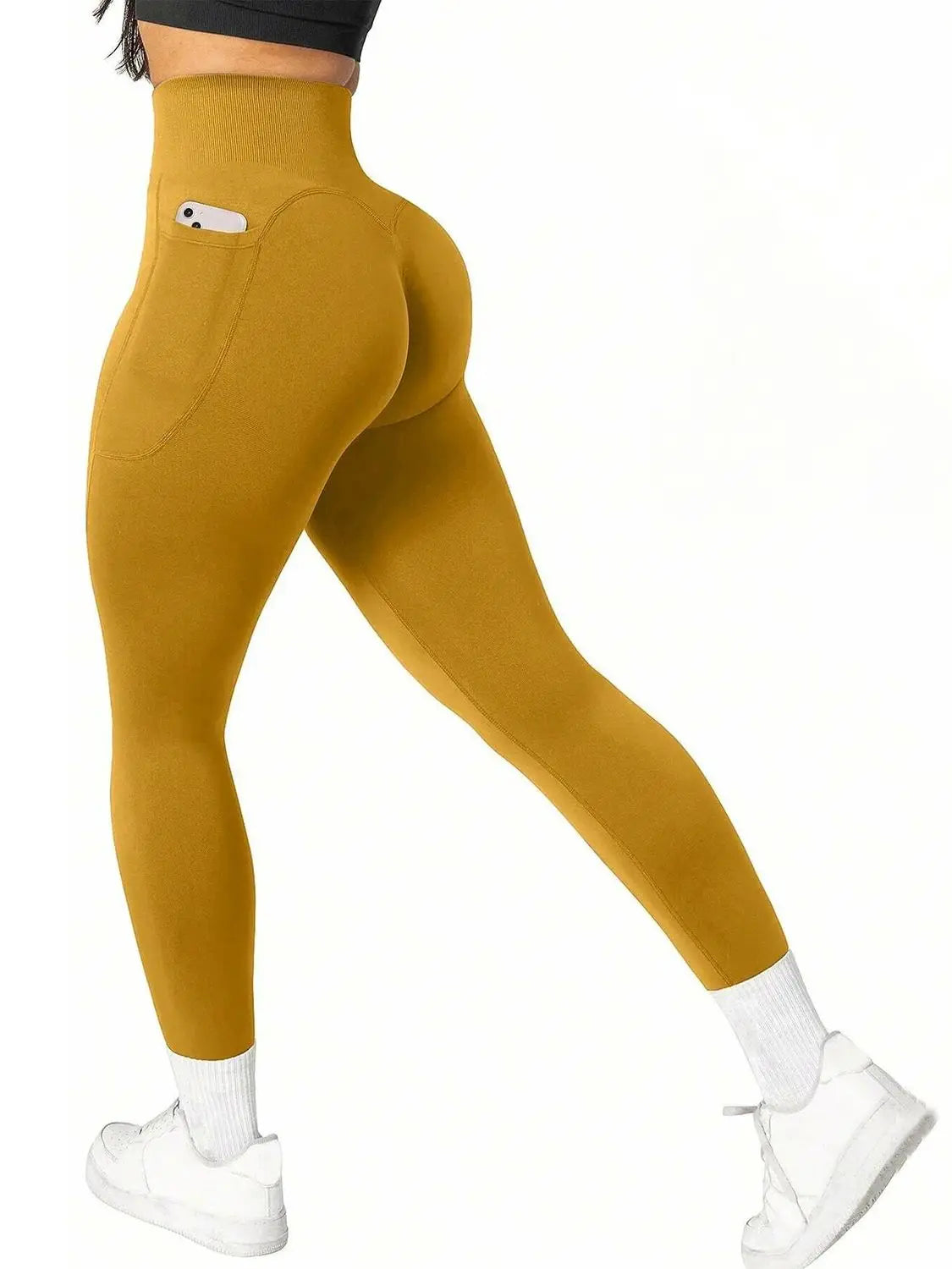 High-Waisted Seamless Yoga Pants –  Gym Leggings with Pockets