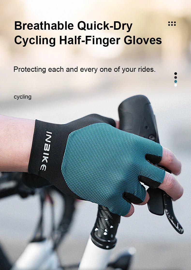 INBIKE half-finger cycling gloves with shock absorption and breathable design