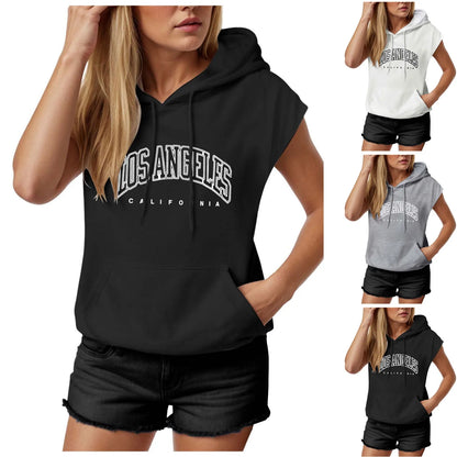 Tank Top Women Sleeveless Hoodie Hooded Shirt Summer Oversize T Shirt With Hood Teenager Girls Casual Sweatshirt Womens Hoodies