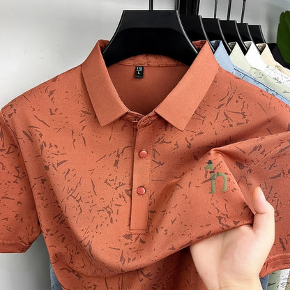 Premium Geometric Printed Polo Shirt