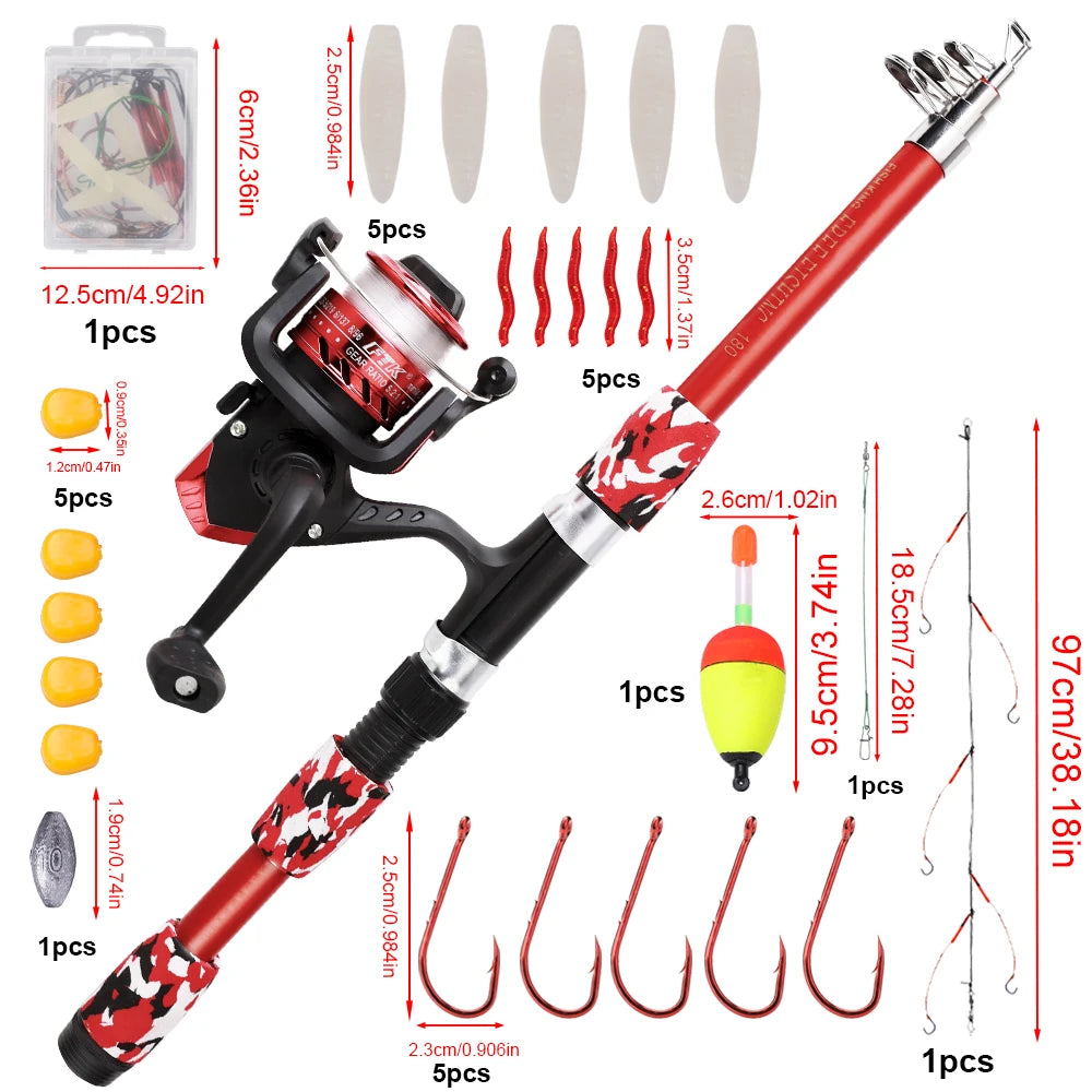 Telescopic Spinning Rod Combo Set
