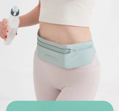 Adjustable sports fanny pack with phone holder for running and gym