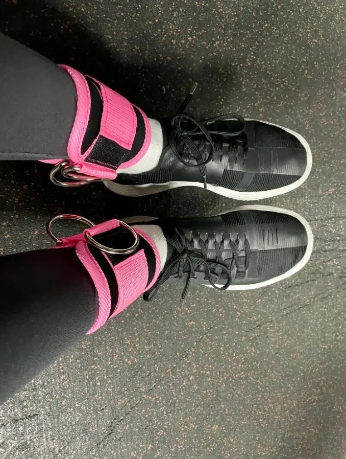 TPE resistance bands with ankle straps for leg strength and gym workouts