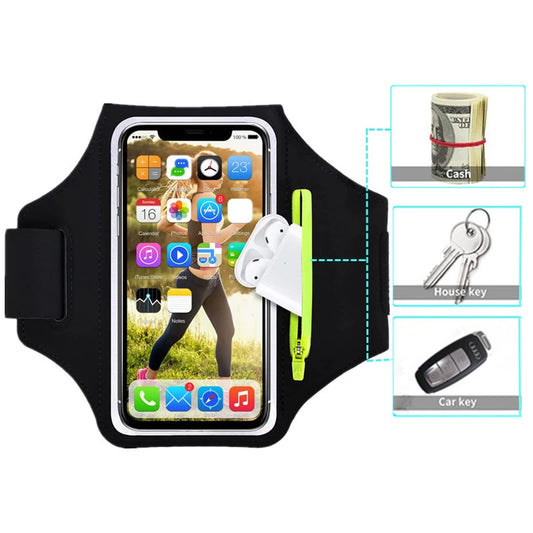 Running phone armband and wrist sleeve for sports and workouts