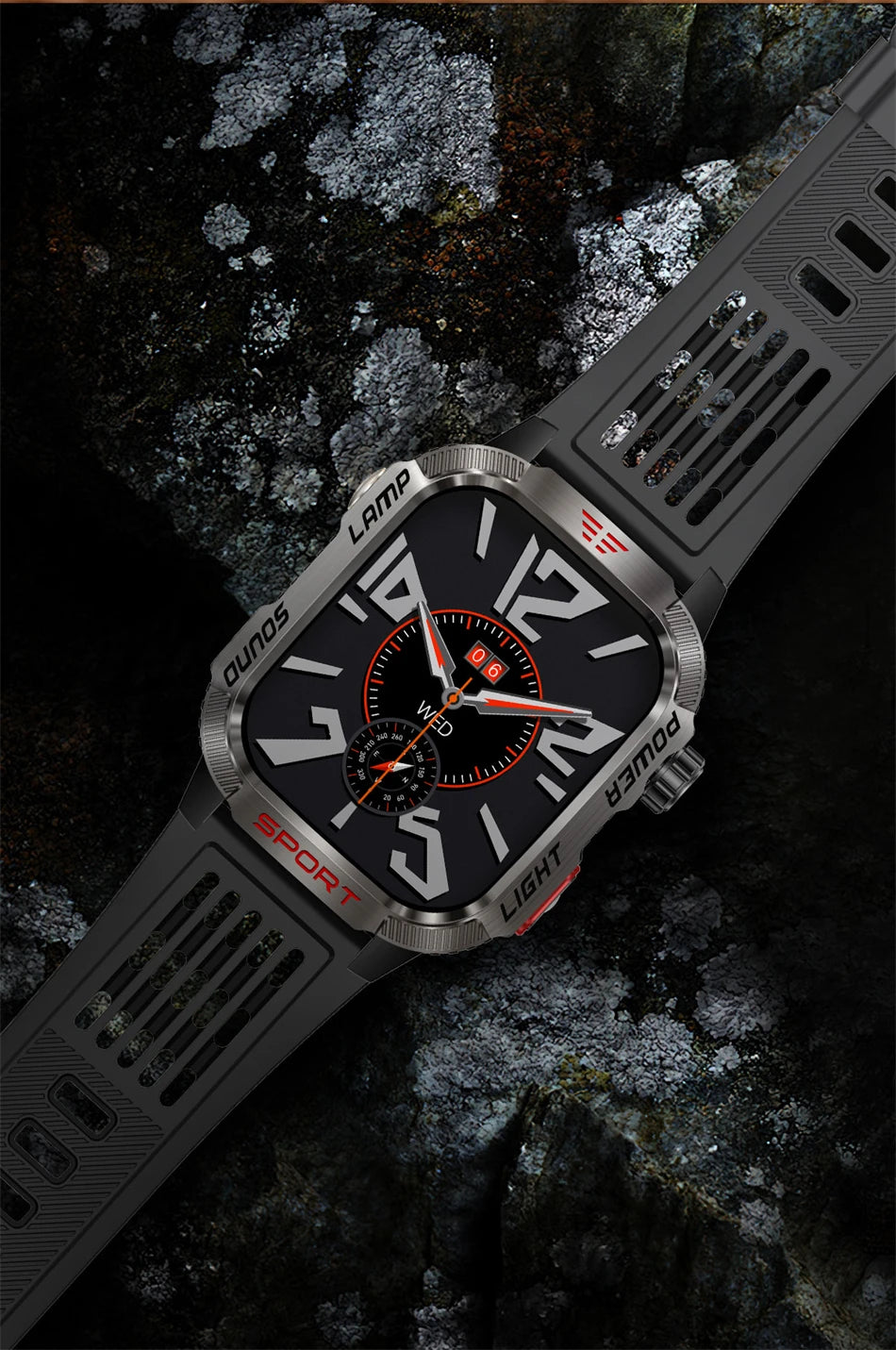 Military-style GPS smartwatch with flashlight, compass, and Bluetooth call – waterproof and outdoor-ready