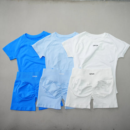 Seamless Yoga Set Short Sleeve