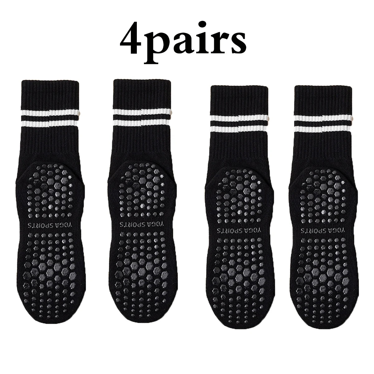 4 Pairs Non-Slip Pilates & Yoga Socks for Women