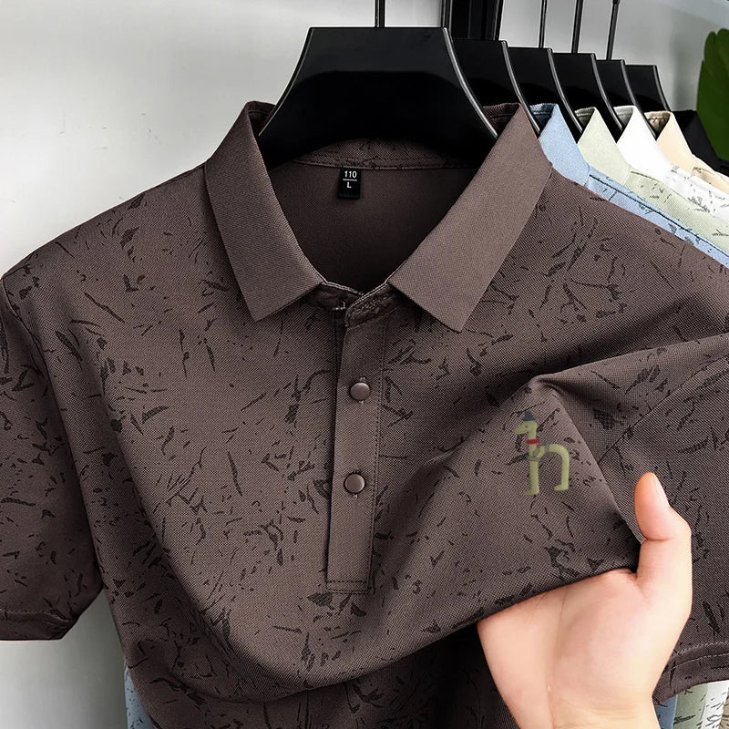Premium Geometric Printed Polo Shirt