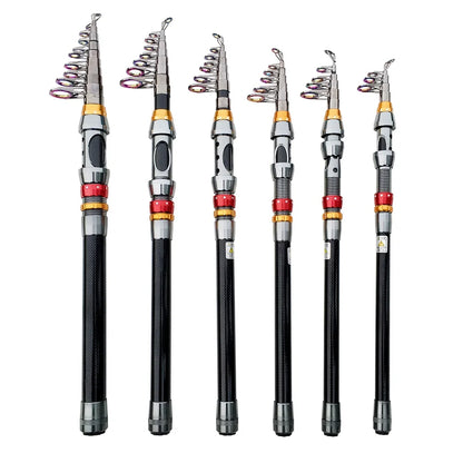 Telescopic Carbon Fishing Rod Combo