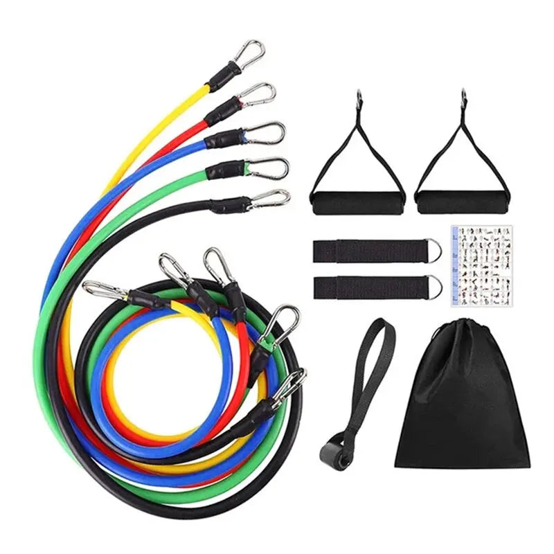 11pcs Resistance Bands Set – Portable Fitness & Strength Training Kit