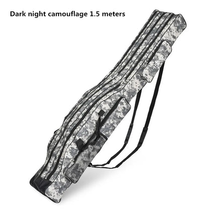 Foldable Three-Layer Fishing Rod Bag