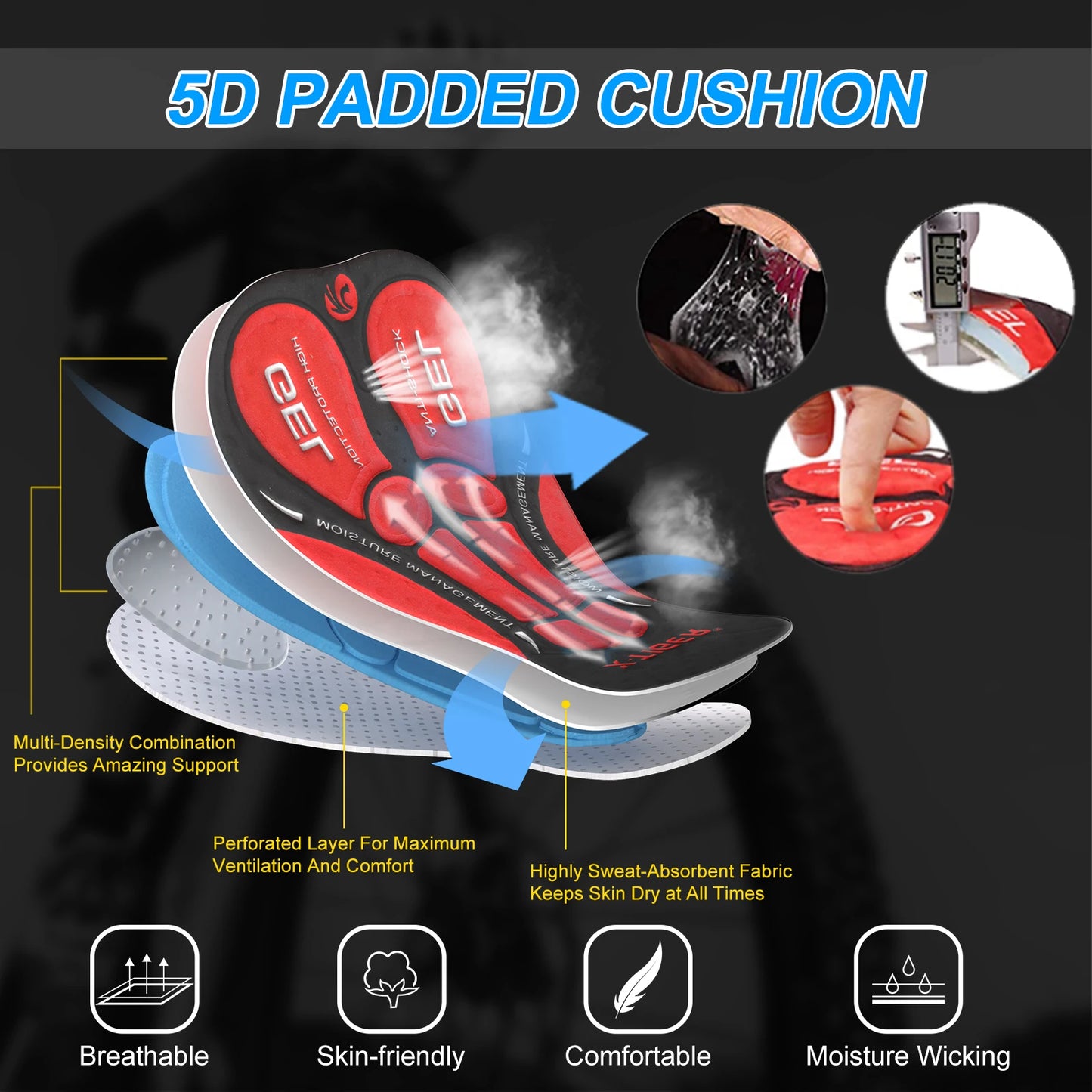 Cycling Shorts Mesh Underwear Gel Pad