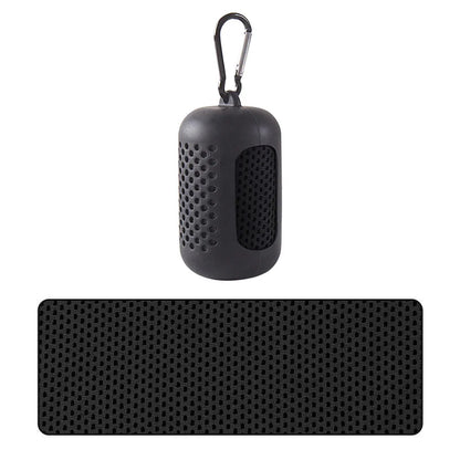 Portable silicone-wrapped cooling towel for sports, fitness, and beach use