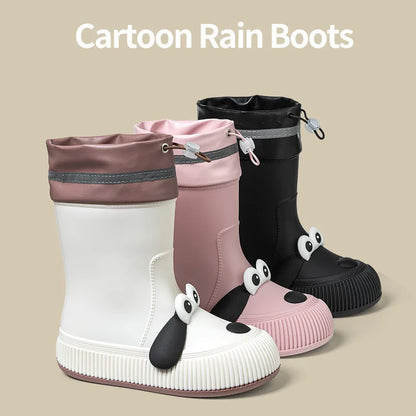 Puppy Pattern Warm Rain Boots
