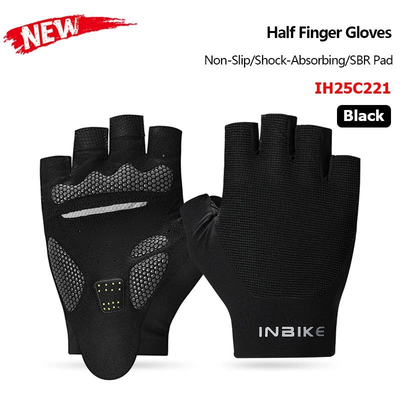 INBIKE half-finger cycling gloves with shock absorption and breathable design