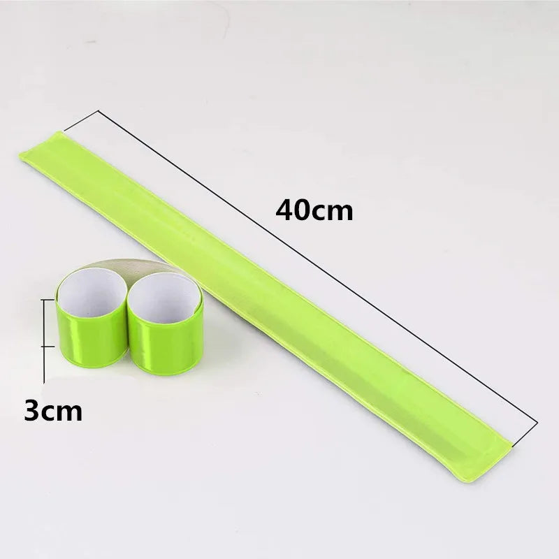2pcs 40cm reflective slap bands for running, cycling, and safety visibility