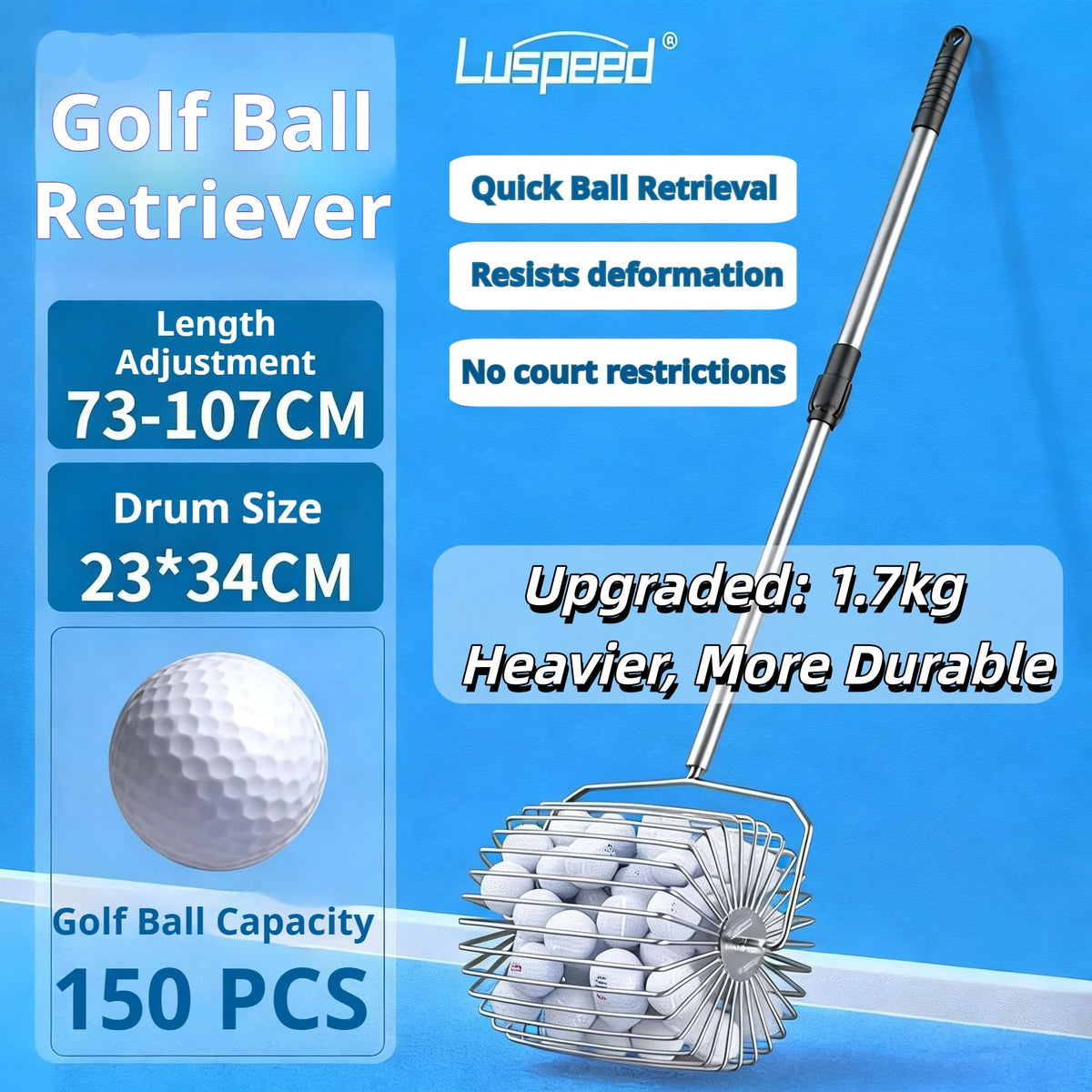 150-Ball Capacity Golf Retriever