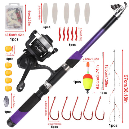 Telescopic Spinning Rod Combo Set