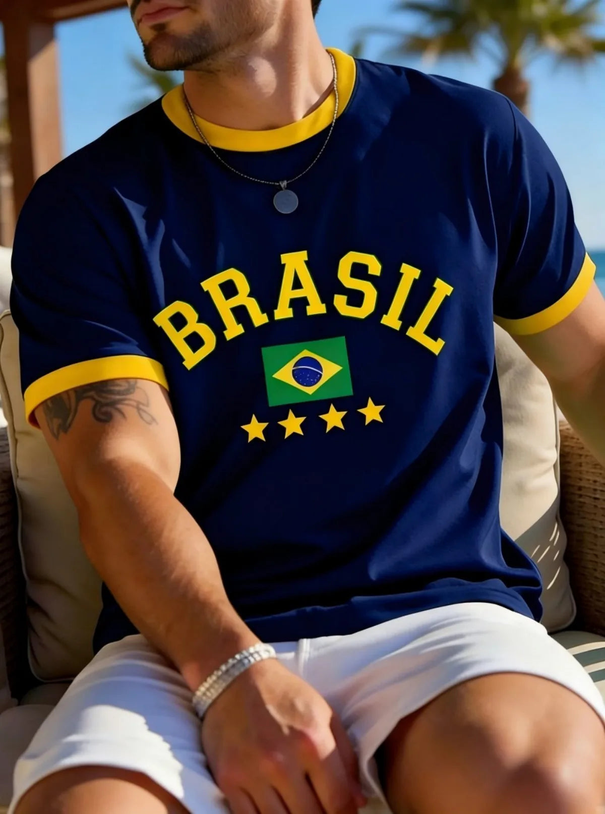 Brazilian Striped Print T-Shirt