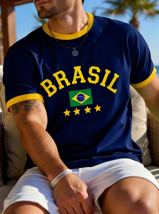 Brazilian Striped Print T-Shirt