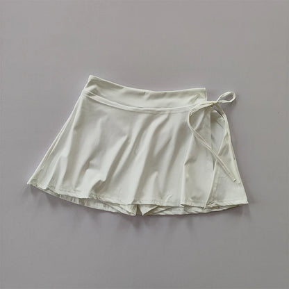 Sports Yoga Skirt Badminton Tennis Skirt Pants Half-body Quick Drying Pocket Skirt Side Split Strap Skirt Pants For Outwear