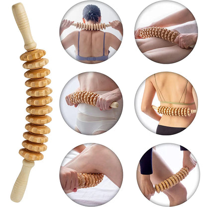 Wooden Massage Roller Stick Lymphatic Drainage & Anti-Cellulite Tool