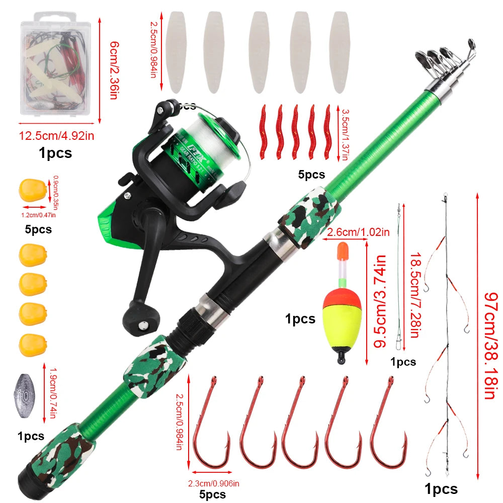 Telescopic Spinning Rod Combo Set