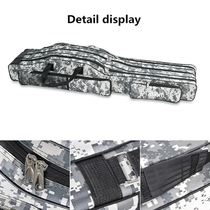 Foldable Three-Layer Fishing Rod Bag