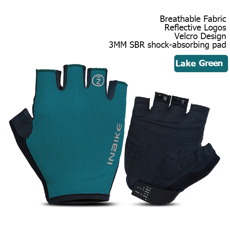 INBIKE half-finger cycling gloves with shock absorption and breathable design