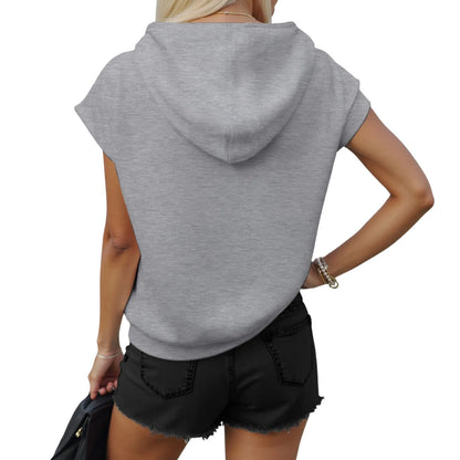 Tank Top Women Sleeveless Hoodie Hooded Shirt Summer Oversize T Shirt With Hood Teenager Girls Casual Sweatshirt Womens Hoodies