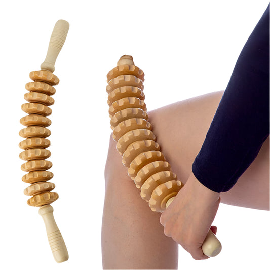 Wooden Massage Roller Stick Lymphatic Drainage & Anti-Cellulite Tool