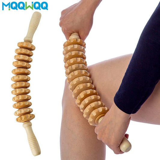 Wooden Massage Roller Stick Lymphatic Drainage & Anti-Cellulite Tool