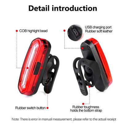 Bicycle Bike Rear Light USB Rechargeable