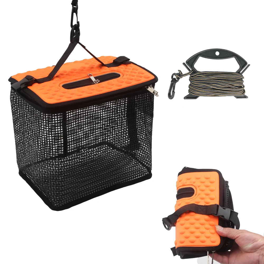 Portable Collapsible Mesh Fish Basket