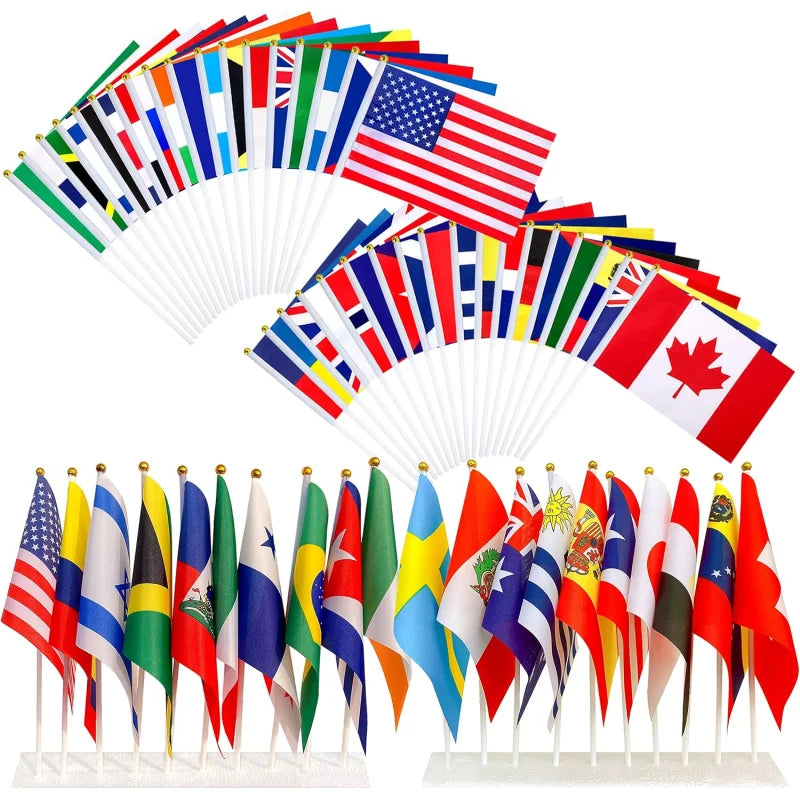 32 Countries Mini Hand Flags