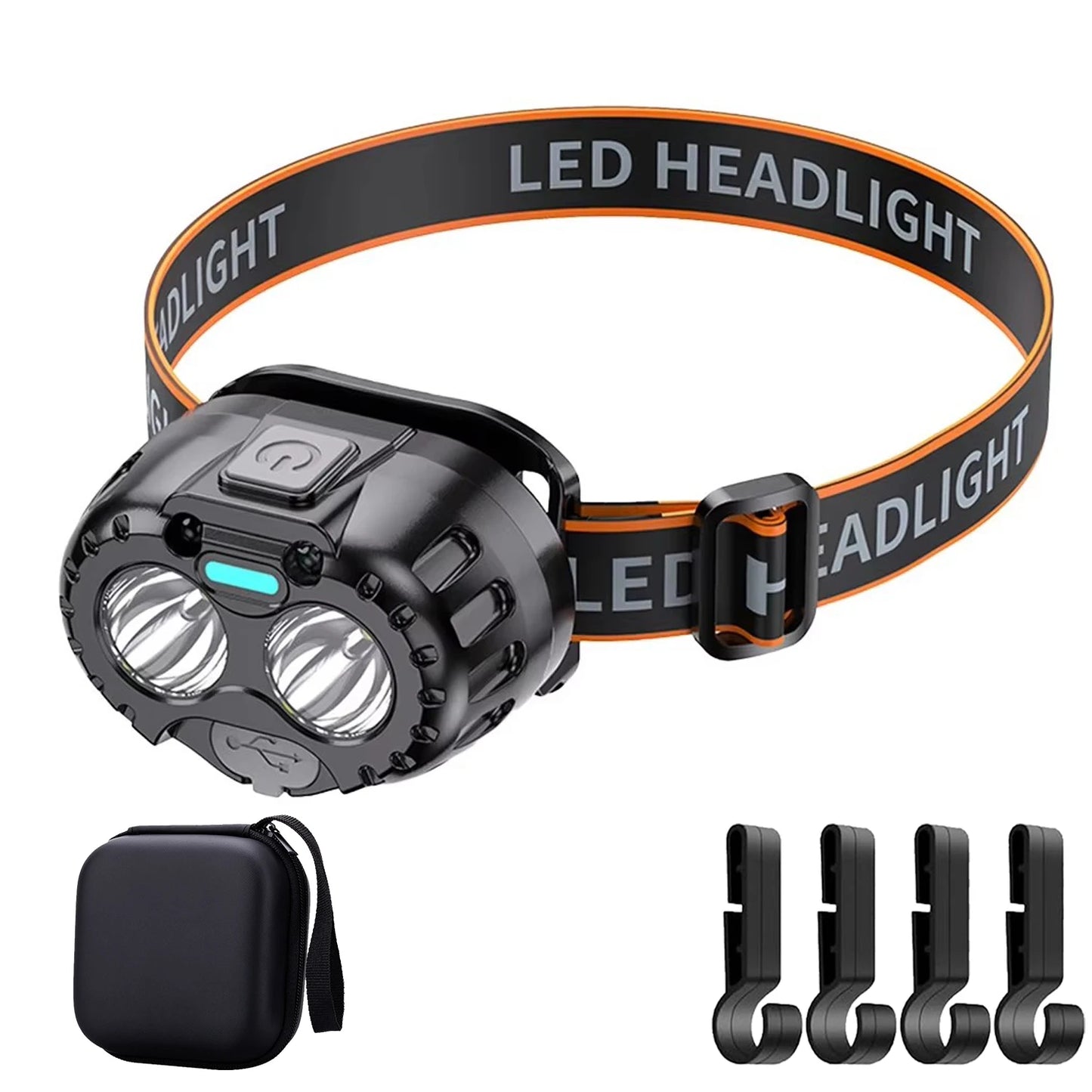 Powerful waterproof LED headlamp 250LM for camping, hiking, and emergencies