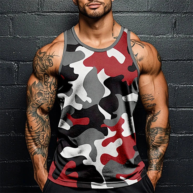 3D Camouflage Athletic Tank Top